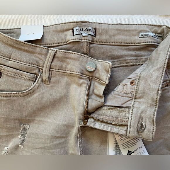 Dear John skinny stretch denim distressed jeans,‎ NWT size 26, tan beige color. - Picture 5 of 7